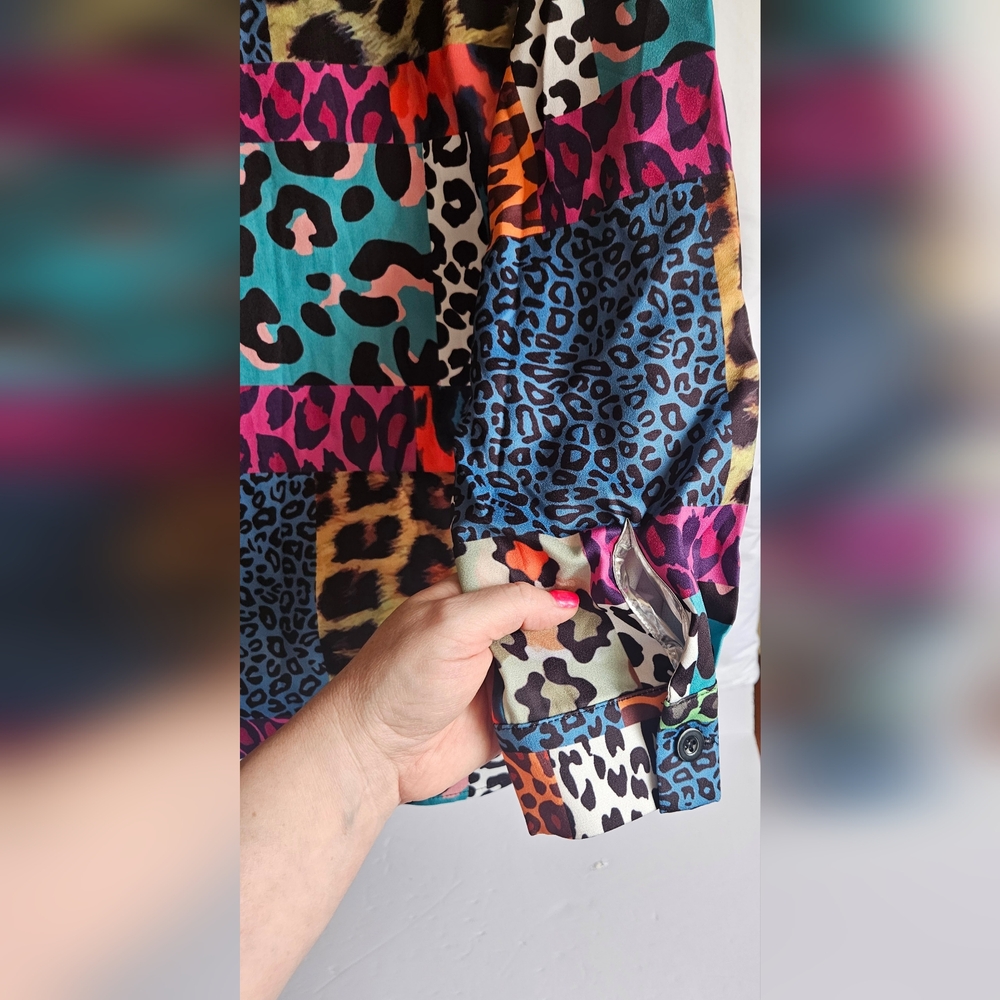 AKIRA Multicolor Patchwork Blouse NWT - image 6